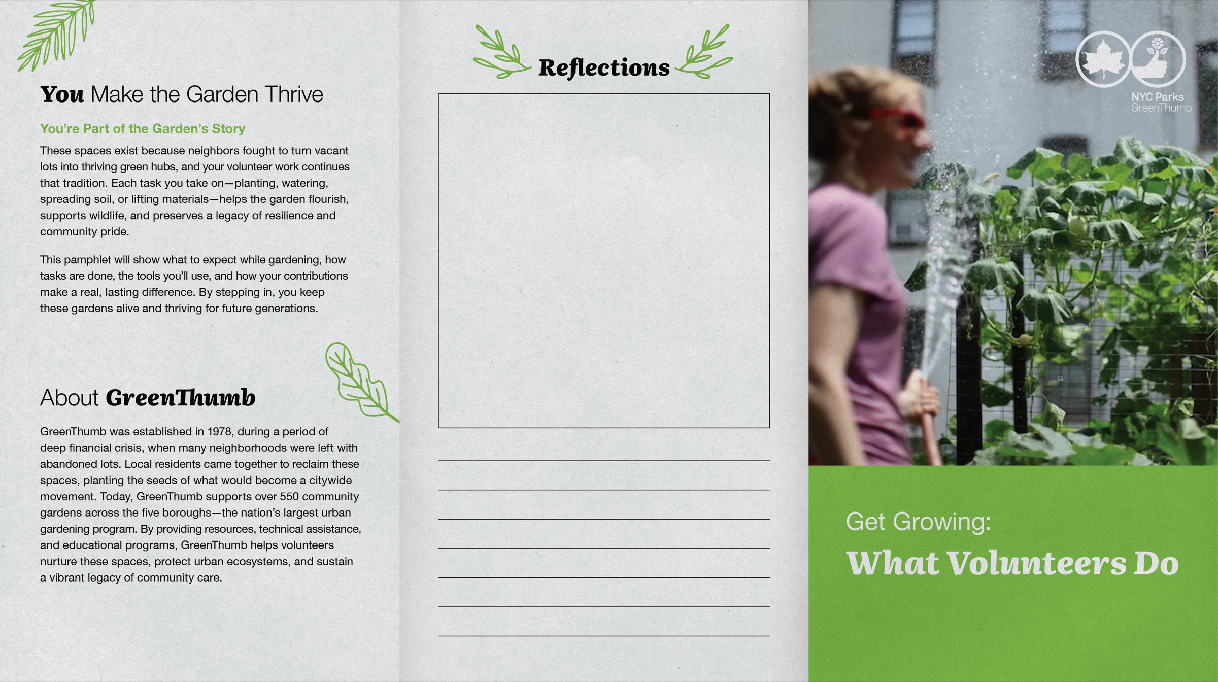 Volunteer onboarding pamphlet front