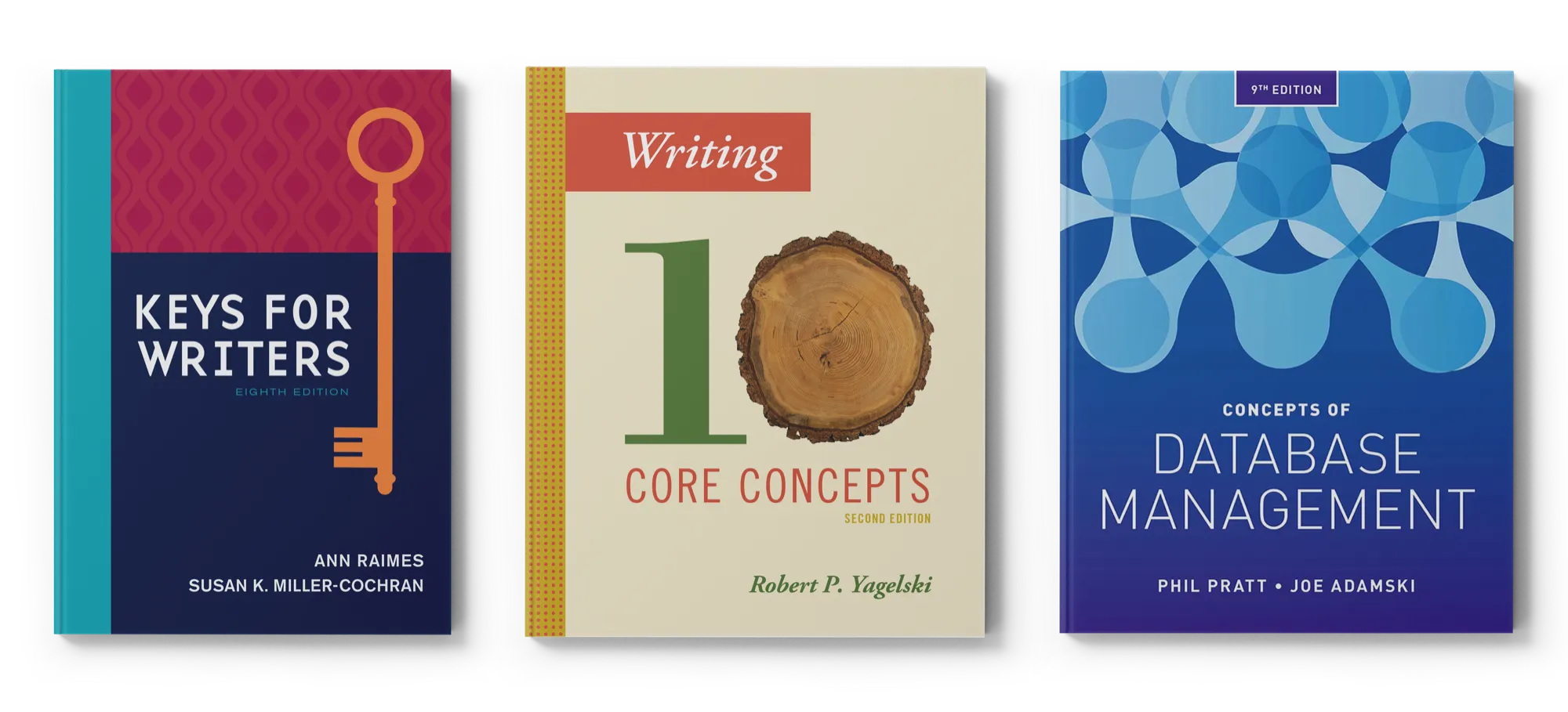 Three published Cengage textbook covers